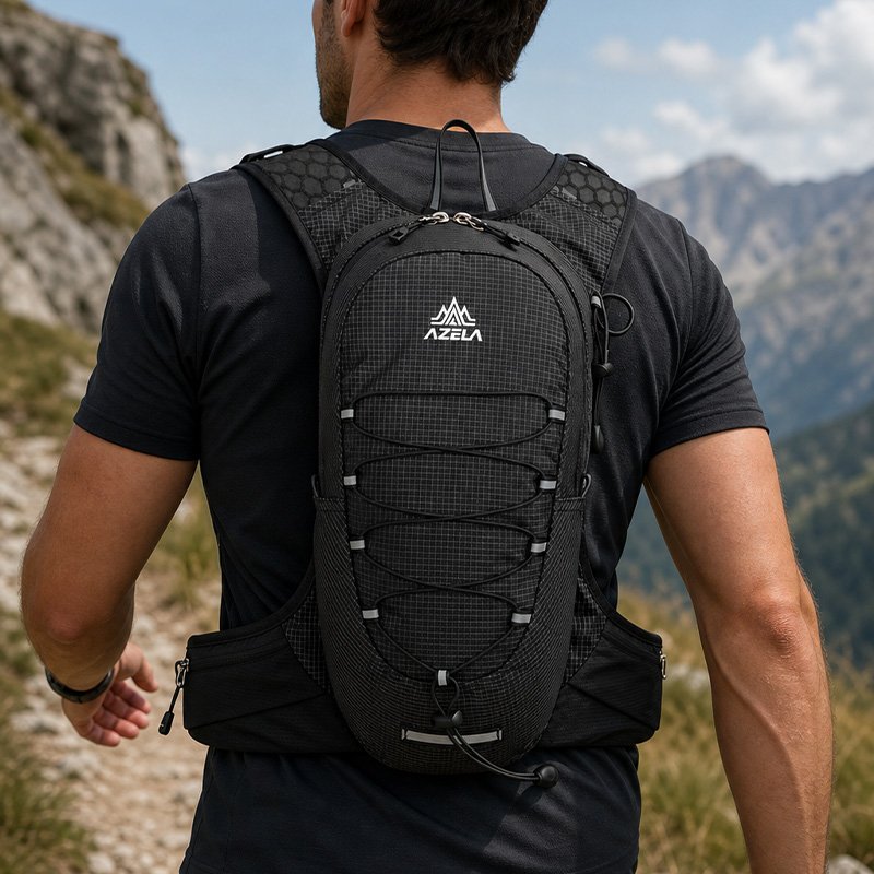 AZELA Premium Trekking Pack 40L Lightweight Black/White