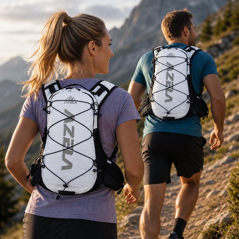 AZELA Hiking Daypack 25L Lightweight Green Black White