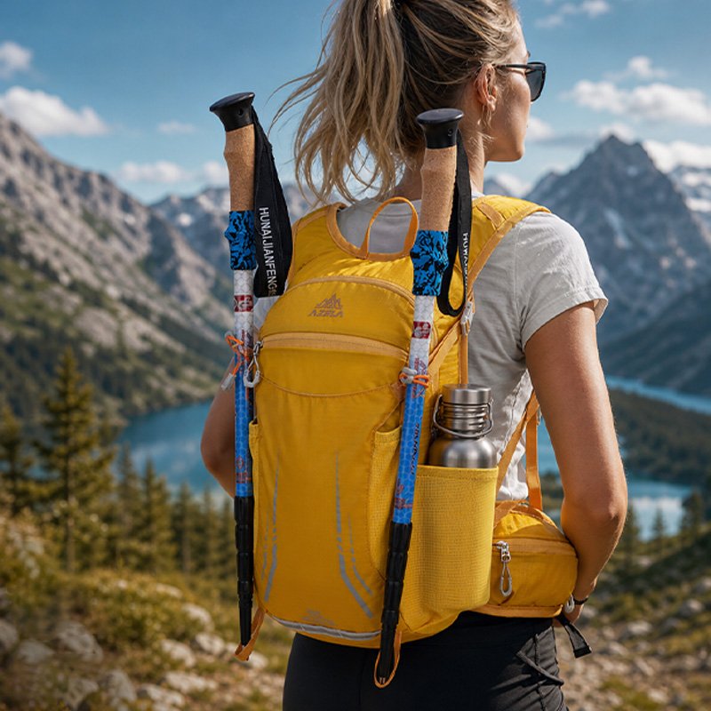 AZELA Trekking Pack Light Blue 40L Waterproof Hiking Backpack