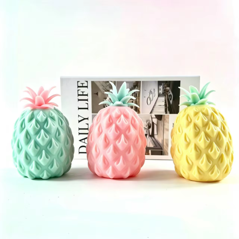 Different Colored Pineapple Popping Bead Squeeze Toys, Simulated Fruit Stress Relief Squeeze Toys