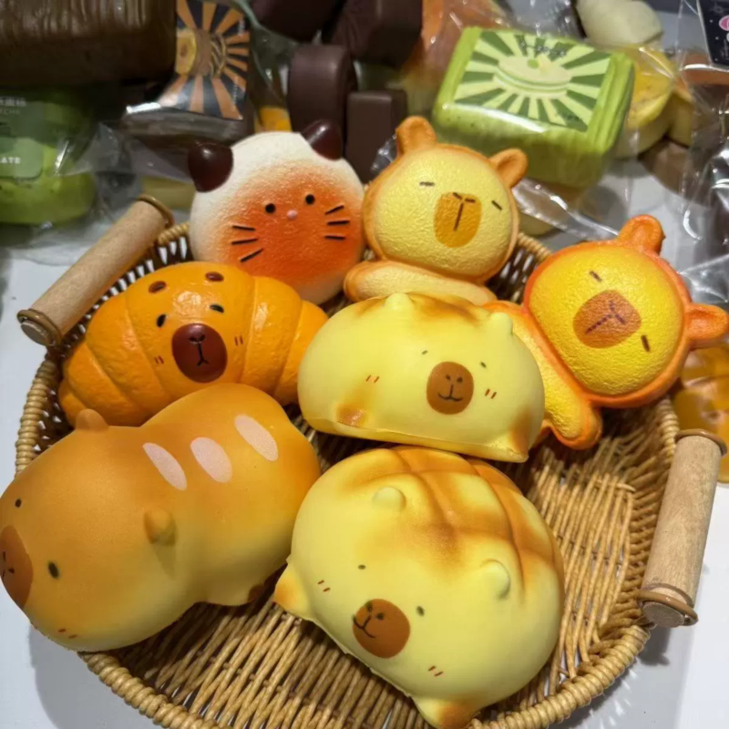 Squish the Little Bread to Relieve Stress with Its Soft, Squishy Feel, Bread Squish Toy with Slow Rebound.