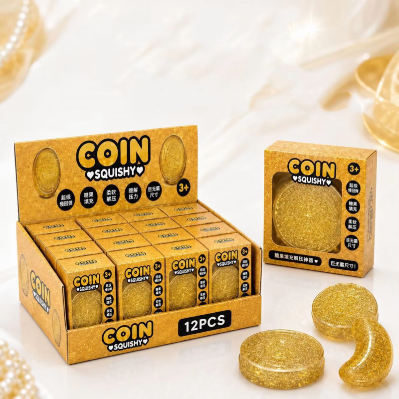 Creative and Funny Shapes, Realistic Dollar Party Props, Gold Coin Squishy Toys, Stress-relief Squeeze and Squish Toys