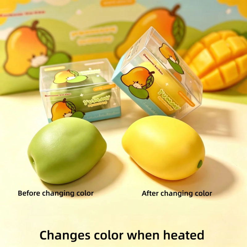 Cheese Squeeze Toy, Color-changing mango Stress-relief Squeeze Toy, Squeeze Stress-relief Fidget Toy