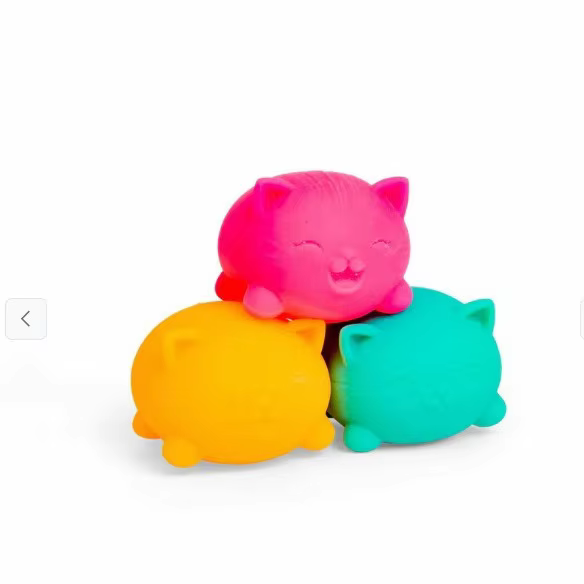 Various Cute and Quirky Shaped Simulated Kitten Plastic Squeeze Toys in Multiple Colors, Stress-relieving Squeeze and Knead Toys