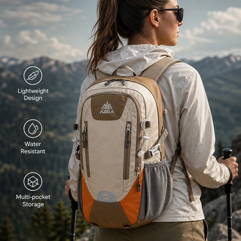 AZELA Trekking Pack Light Green 45L Hiking Backpack