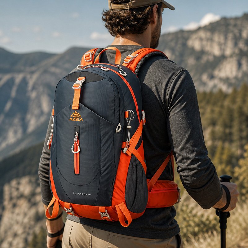 AZELA Premium Trekking Pack 45L Lightweight Gray Black Orange …