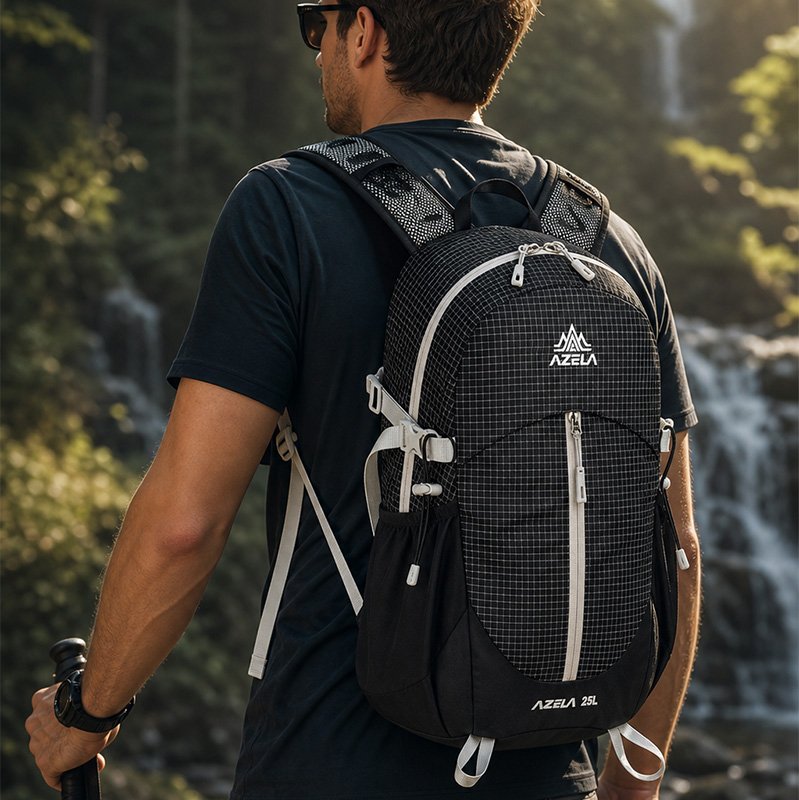 AZELA Premium Trekking Pack – Lightweight Durable Black Gray R…