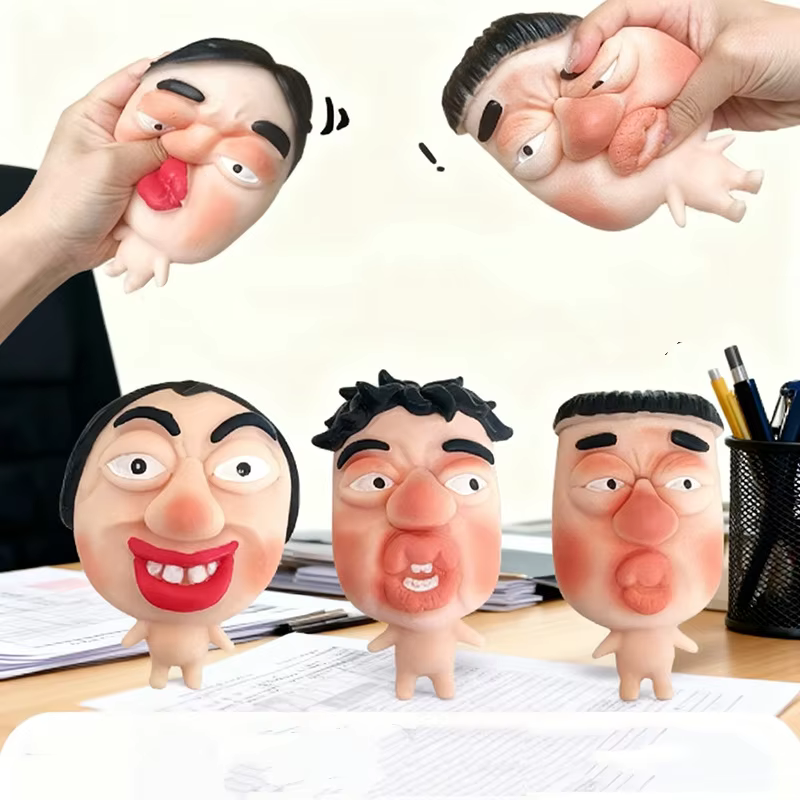 Funny and Quirky Little Emojis, Odd and Peculiar Little Toys, Stress-relieving Squeeze-and-press Fast-rebound Mask Dolls