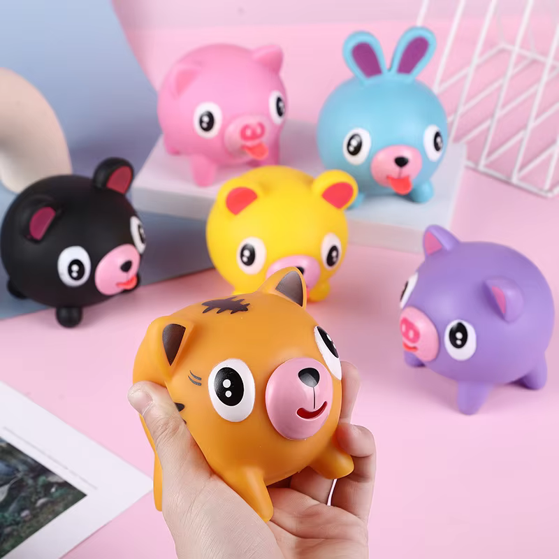 Various Styles of Cute and Funny Tongue-out Squishy Dolls, Squeeze and Sound Simulated Animal Toys.