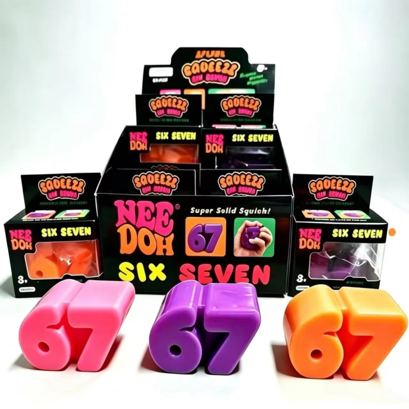 Colorful Digital 67 Creative Stress-relief Squeeze Toy, New Unique Design Squeeze Plaything