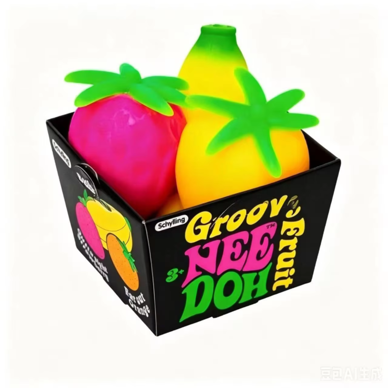 NEE DOH Different Types of Fruit-themed Slow Rebound Squishy Toys, Stress-relief Squeeze and Squish Toys