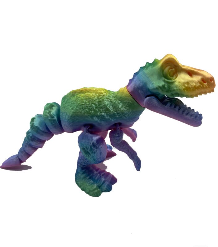 3D Printed Meat Tyrannosaurus Head with Rotatable Mouth, Openable Jaw, Kids Educational Dinosaur Toy with Laser Movable Parts