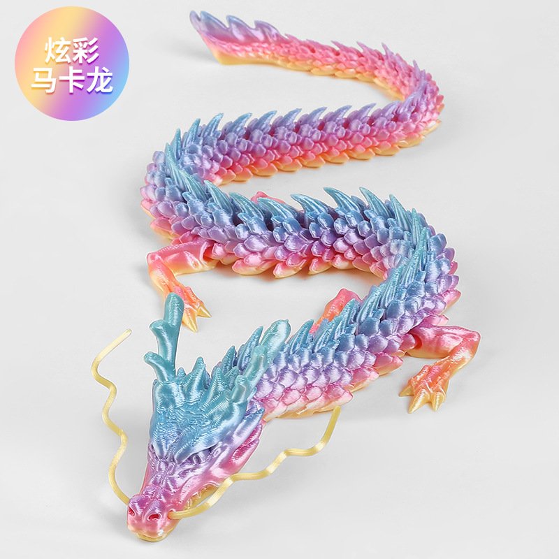 3D Printed Chinese Dragon Articulated Figurine Toy Collectible Craft Gift for Boys and Girls