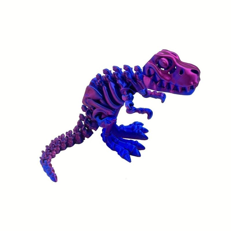 3D Printed T-Rex Skeleton with Movable Joints – Free-Posing Dinosaur Toy for Kids, Educational and Fun for Boys
