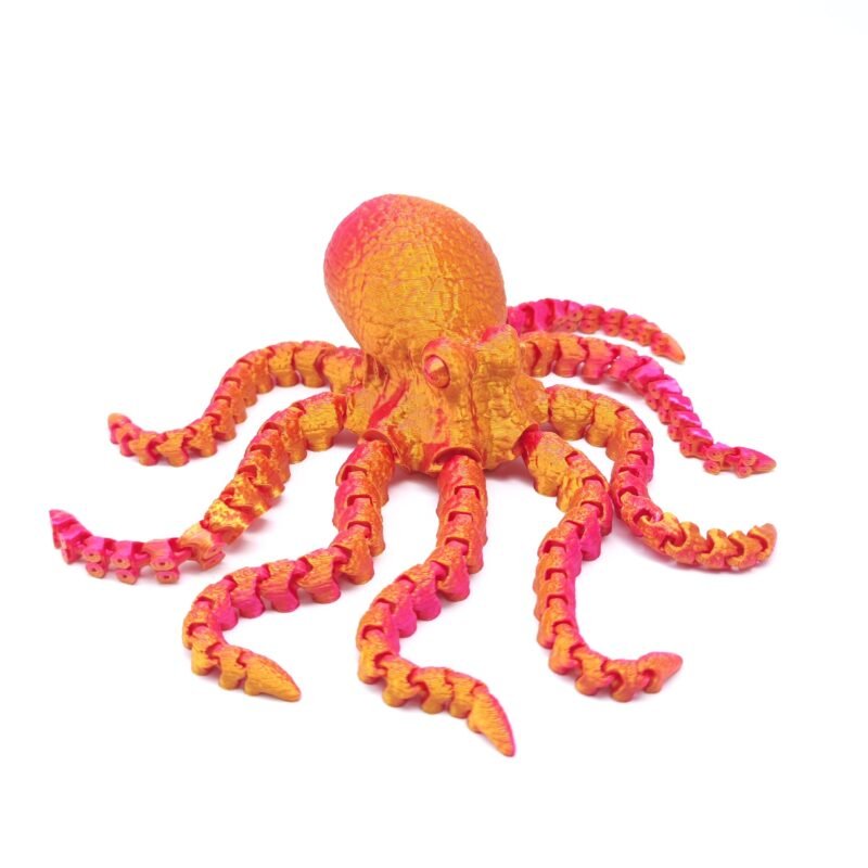 3D Printed Ornament, Realistic Eye Deep Sea Octopus with Movable Joints