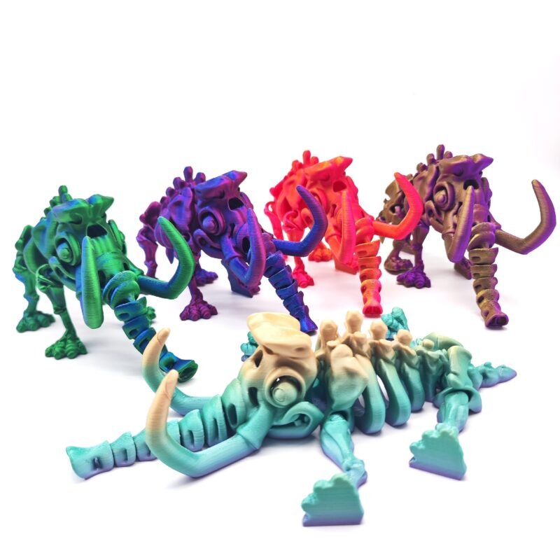 3D Printed Mammoth Skeleton Mammoth Movable Chinese Dinosaur Model Desktop Ornament Stress Relief
