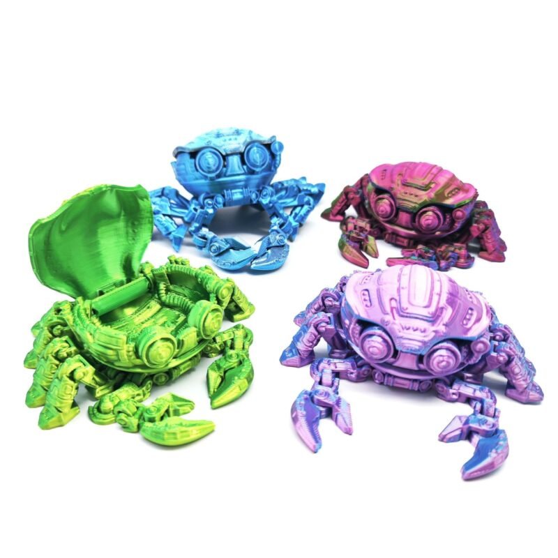 3D Printed Cyberpunk Crab with Mechanical Joints, Movable Kids’ Gift Toy Model, Can Open Lid Stress-Relief Toy