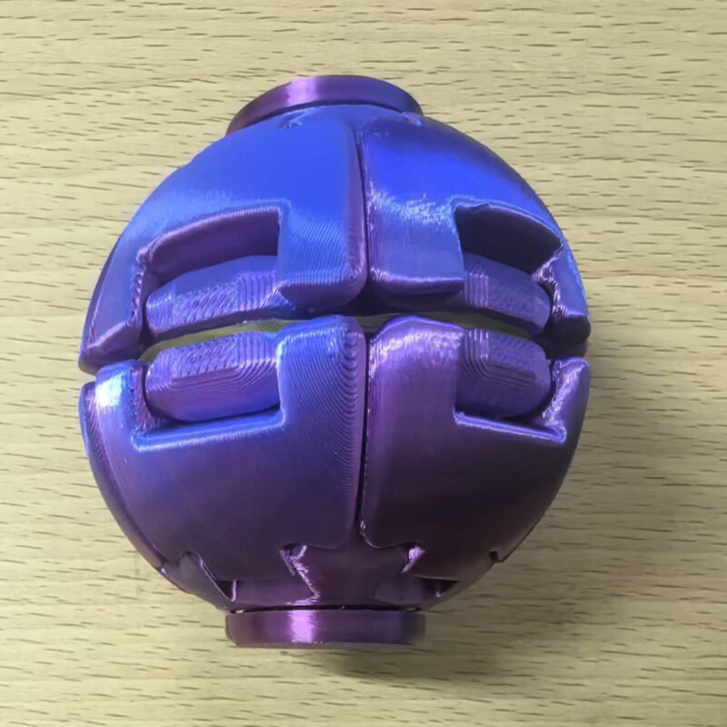 Colorful 3D Printed Stress Relief Ball, Press and Spin Dual-Use Fidget Spinner, Small Office Toy to Kill Boredom