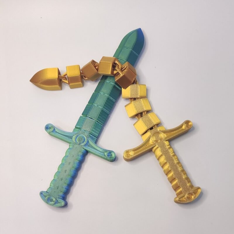 3D Printed Toy Sword and Whip, Creative Toy, Assembleable Soft Sword and Whip, Fun Toy