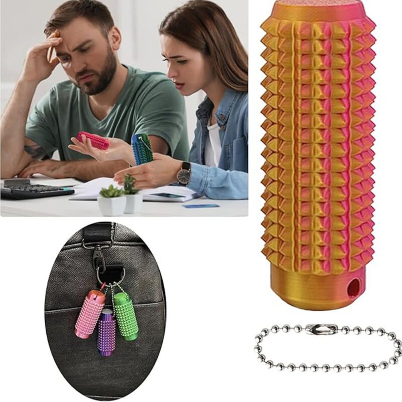 3D Printed Spiky Grippie Stim Keychain Portable Finger-Handcrafted Keychain
